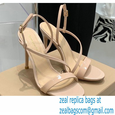 Gianvito Rossi Heel 10.5cm Manhattan Patent Leather Sandals Nude 2022 - Click Image to Close