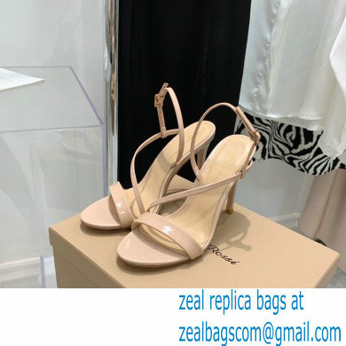 Gianvito Rossi Heel 10.5cm Manhattan Patent Leather Sandals Nude 2022 - Click Image to Close