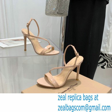 Gianvito Rossi Heel 10.5cm Manhattan Patent Leather Sandals Nude 2022 - Click Image to Close