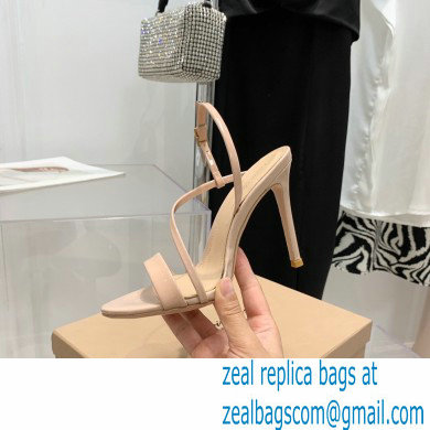 Gianvito Rossi Heel 10.5cm Manhattan Patent Leather Sandals Nude 2022 - Click Image to Close