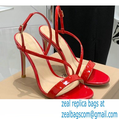 Gianvito Rossi Heel 10.5cm Manhattan Patent Leather Sandals Red 2022 - Click Image to Close