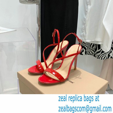 Gianvito Rossi Heel 10.5cm Manhattan Patent Leather Sandals Red 2022 - Click Image to Close