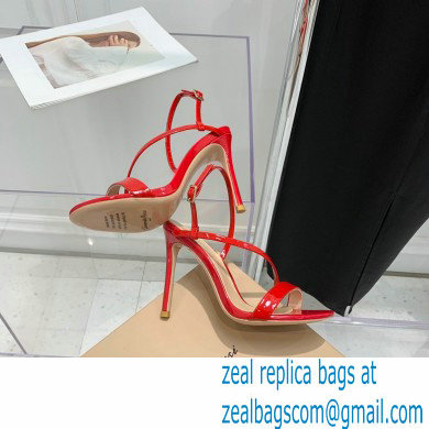 Gianvito Rossi Heel 10.5cm Manhattan Patent Leather Sandals Red 2022 - Click Image to Close