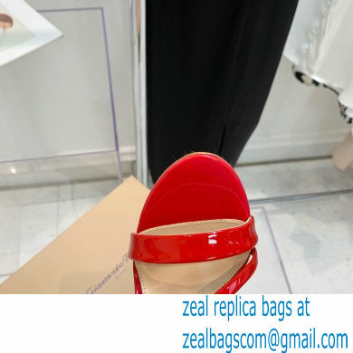 Gianvito Rossi Heel 10.5cm Manhattan Patent Leather Sandals Red 2022 - Click Image to Close