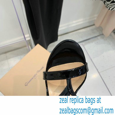 Gianvito Rossi Heel 10.5cm T-strap Sandals Patent Black 2022