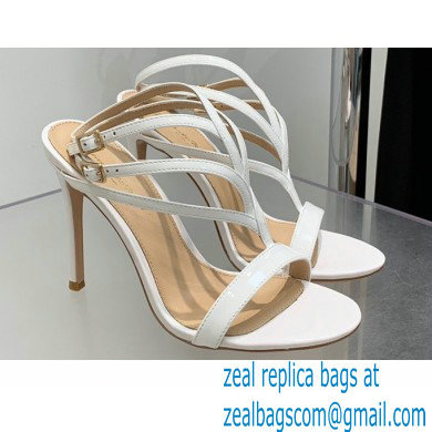 Gianvito Rossi Heel 10.5cm T-strap Sandals Patent White 2022