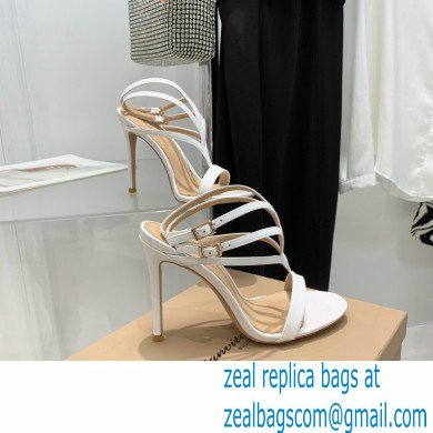 Gianvito Rossi Heel 10.5cm T-strap Sandals Patent White 2022 - Click Image to Close