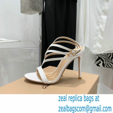 Gianvito Rossi Heel 10.5cm T-strap Sandals Patent White 2022