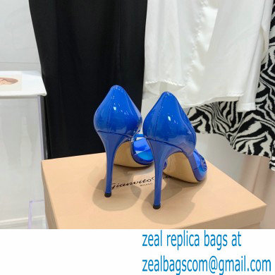 Gianvito Rossi Heel 10.5cm TPU BREE Plexi Sandals PVC Blue 2022 - Click Image to Close