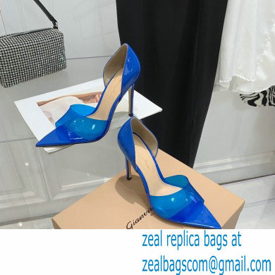 Gianvito Rossi Heel 10.5cm TPU BREE Plexi Sandals PVC Blue 2022 - Click Image to Close