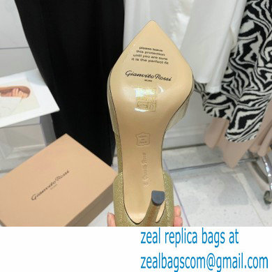 Gianvito Rossi Heel 10.5cm TPU BREE Plexi Sandals PVC Glitter Gold 2022 - Click Image to Close