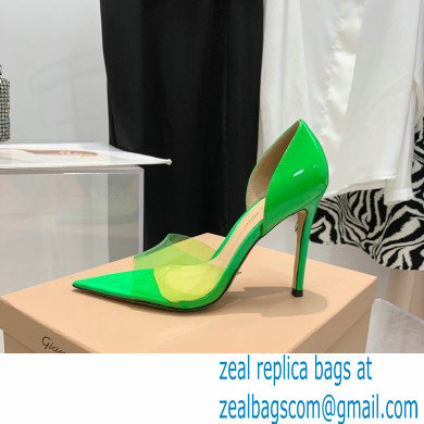 Gianvito Rossi Heel 10.5cm TPU BREE Plexi Sandals PVC Green 2022 - Click Image to Close