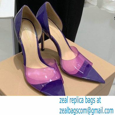 Gianvito Rossi Heel 10.5cm TPU BREE Plexi Sandals PVC Purple 2022