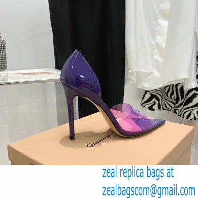 Gianvito Rossi Heel 10.5cm TPU BREE Plexi Sandals PVC Purple 2022