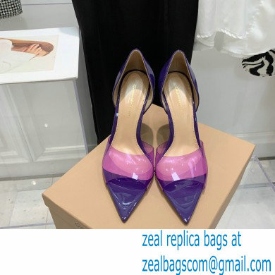 Gianvito Rossi Heel 10.5cm TPU BREE Plexi Sandals PVC Purple 2022 - Click Image to Close