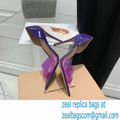 Gianvito Rossi Heel 10.5cm TPU BREE Plexi Sandals PVC Purple 2022