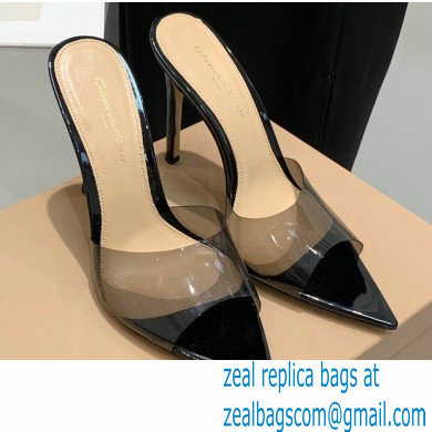 Gianvito Rossi Heel 10.5cm TPU Plexi ELLE Mules PVC Black 2022