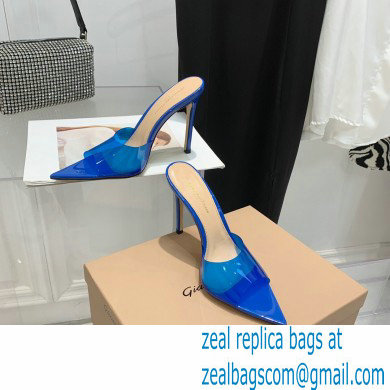 Gianvito Rossi Heel 10.5cm TPU Plexi ELLE Mules PVC Blue 2022 - Click Image to Close