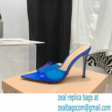 Gianvito Rossi Heel 10.5cm TPU Plexi ELLE Mules PVC Blue 2022 - Click Image to Close