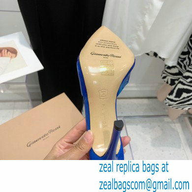 Gianvito Rossi Heel 10.5cm TPU Plexi ELLE Mules PVC Blue 2022 - Click Image to Close