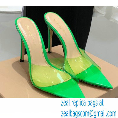 Gianvito Rossi Heel 10.5cm TPU Plexi ELLE Mules PVC Green 2022