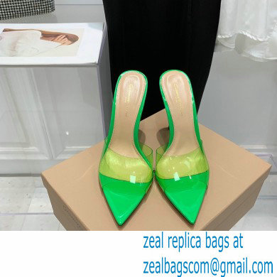 Gianvito Rossi Heel 10.5cm TPU Plexi ELLE Mules PVC Green 2022 - Click Image to Close