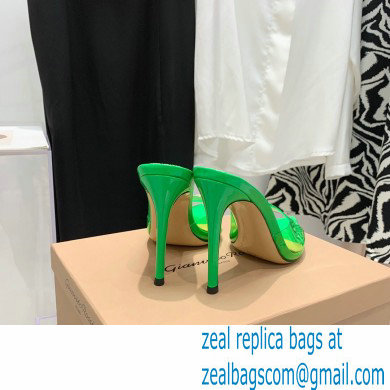 Gianvito Rossi Heel 10.5cm TPU Plexi ELLE Mules PVC Green 2022 - Click Image to Close