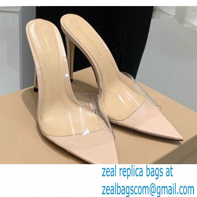 Gianvito Rossi Heel 10.5cm TPU Plexi ELLE Mules PVC Nude 2022 - Click Image to Close