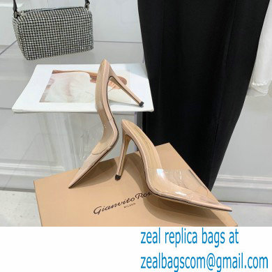 Gianvito Rossi Heel 10.5cm TPU Plexi ELLE Mules PVC Nude 2022