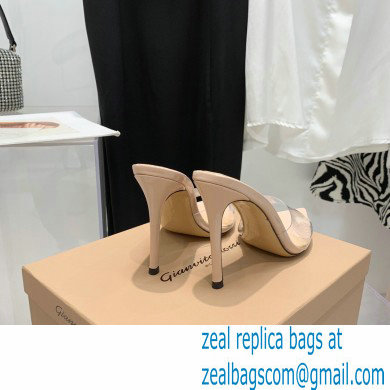 Gianvito Rossi Heel 10.5cm TPU Plexi ELLE Mules PVC Nude 2022 - Click Image to Close