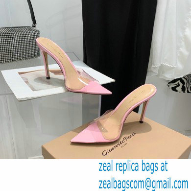 Gianvito Rossi Heel 10.5cm TPU Plexi ELLE Mules PVC Pink 2022