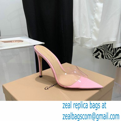 Gianvito Rossi Heel 10.5cm TPU Plexi ELLE Mules PVC Pink 2022