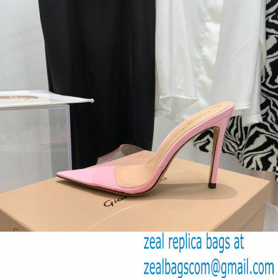 Gianvito Rossi Heel 10.5cm TPU Plexi ELLE Mules PVC Pink 2022 - Click Image to Close