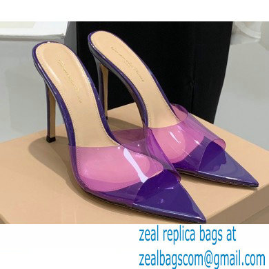 Gianvito Rossi Heel 10.5cm TPU Plexi ELLE Mules PVC Purple 2022