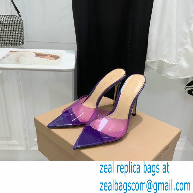 Gianvito Rossi Heel 10.5cm TPU Plexi ELLE Mules PVC Purple 2022 - Click Image to Close