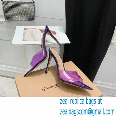 Gianvito Rossi Heel 10.5cm TPU Plexi ELLE Mules PVC Purple 2022 - Click Image to Close
