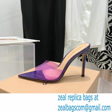 Gianvito Rossi Heel 10.5cm TPU Plexi ELLE Mules PVC Purple 2022