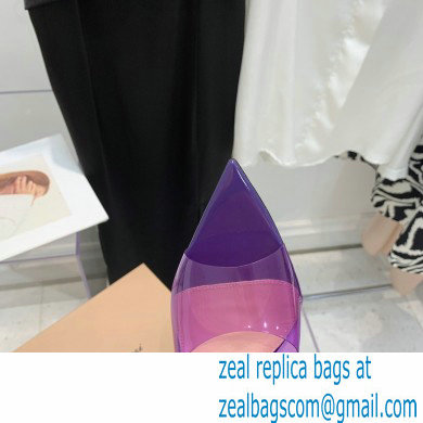 Gianvito Rossi Heel 10.5cm TPU Plexi ELLE Mules PVC Purple 2022 - Click Image to Close
