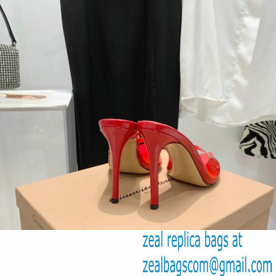 Gianvito Rossi Heel 10.5cm TPU Plexi ELLE Mules PVC Red 2022