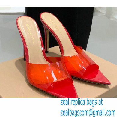 Gianvito Rossi Heel 10.5cm TPU Plexi ELLE Mules PVC Red 2022 - Click Image to Close