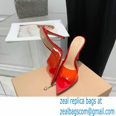 Gianvito Rossi Heel 10.5cm TPU Plexi ELLE Mules PVC Red 2022 - Click Image to Close