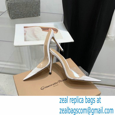 Gianvito Rossi Heel 10.5cm TPU Plexi ELLE Mules PVC White 2022