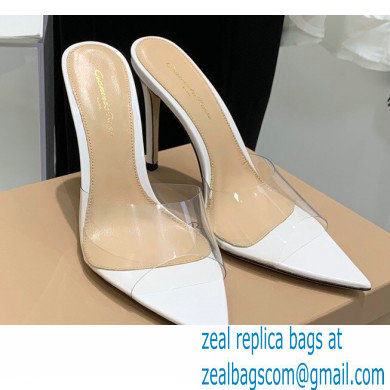 Gianvito Rossi Heel 10.5cm TPU Plexi ELLE Mules PVC White 2022 - Click Image to Close