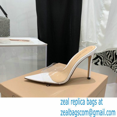 Gianvito Rossi Heel 10.5cm TPU Plexi ELLE Mules PVC White 2022 - Click Image to Close