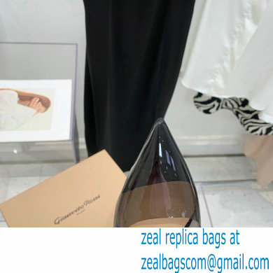 Gianvito Rossi Heel 10.5cm TPU Plexi Ribbon d'Orsay Slingback Pumps PVC Black 2022 - Click Image to Close
