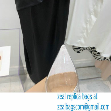 Gianvito Rossi Heel 10.5cm TPU Plexi Ribbon d'Orsay Slingback Pumps PVC White 2022 - Click Image to Close
