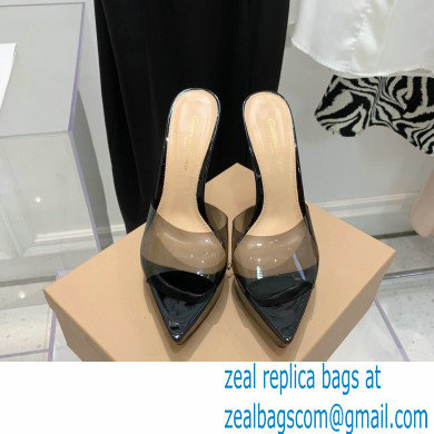 Gianvito Rossi Heel 13.5cm Platform 3cm TPU Plexi BETTY Mules PVC Black 2022 - Click Image to Close