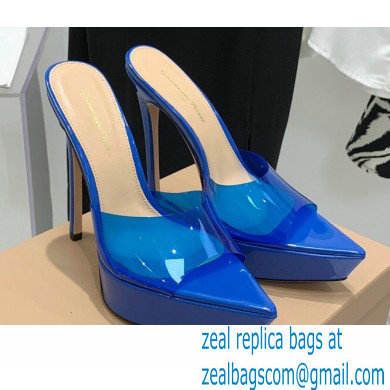 Gianvito Rossi Heel 13.5cm Platform 3cm TPU Plexi BETTY Mules PVC Blue 2022