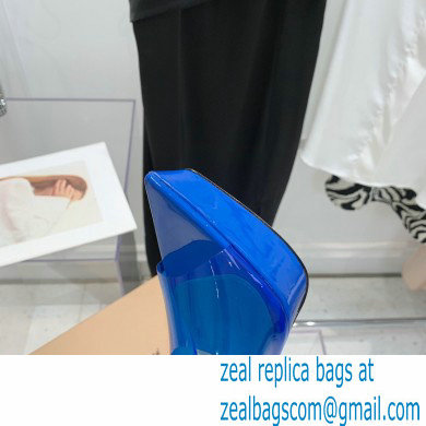 Gianvito Rossi Heel 13.5cm Platform 3cm TPU Plexi BETTY Mules PVC Blue 2022 - Click Image to Close