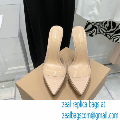 Gianvito Rossi Heel 13.5cm Platform 3cm TPU Plexi BETTY Mules PVC Nude 2022 - Click Image to Close